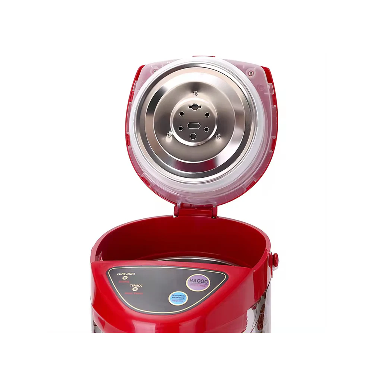 غلاية كهربائية من الستانلس ستيل بسعة كبيرة 6.8 لتر مع موزّع مشروبات ساخنة، حماية من الغليان الجاف ومؤشر ليد – بقدرة 800 واط