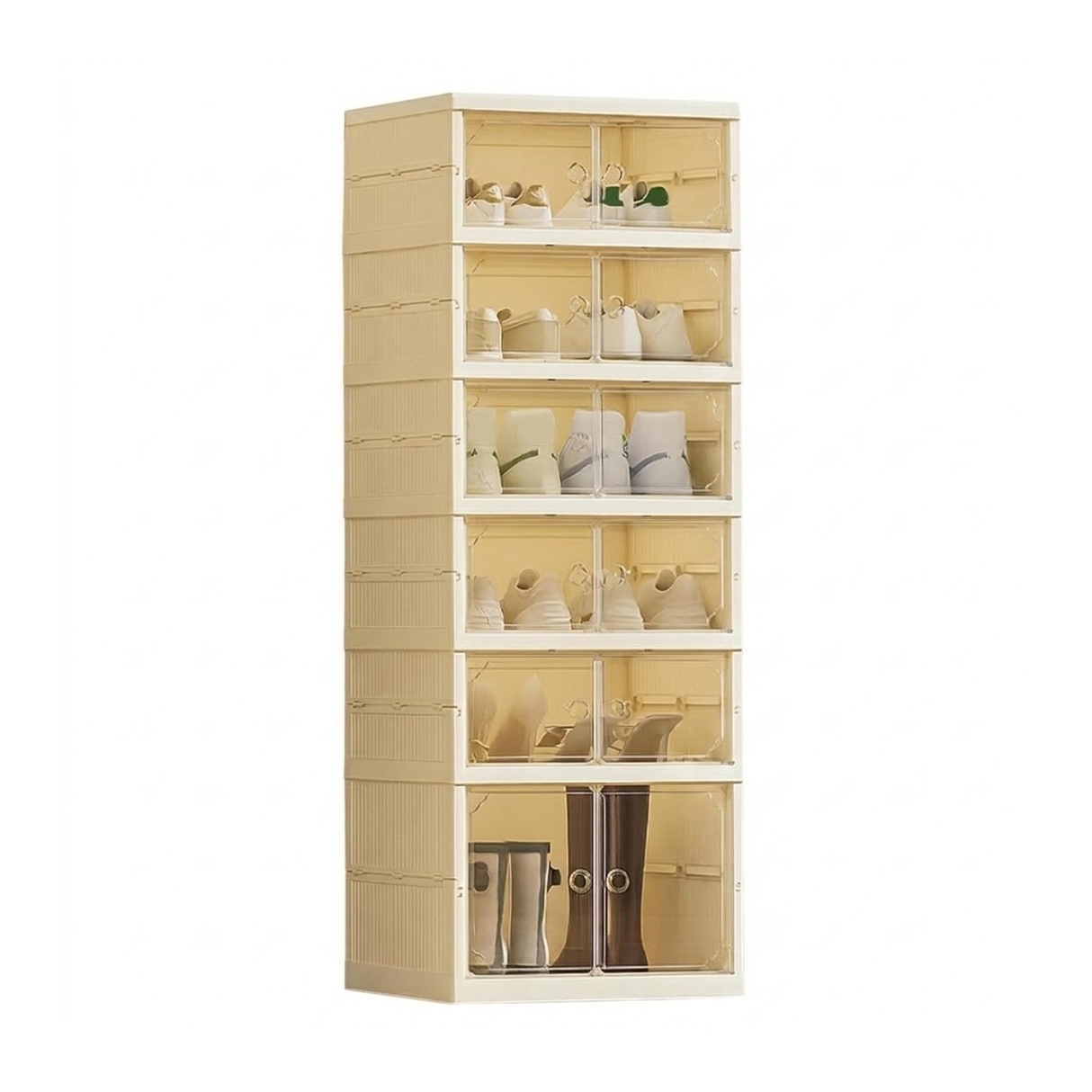 Foldable Double Door Shoe Organizer 6 Layers