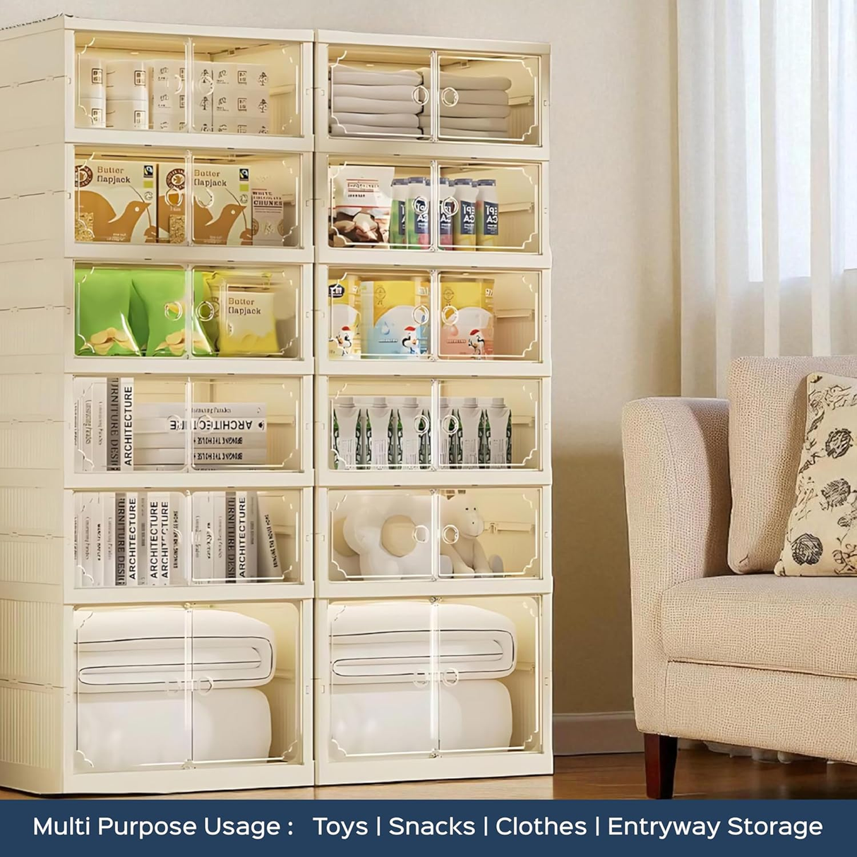 Foldable Double Door Shoe Organizer 6 Layers