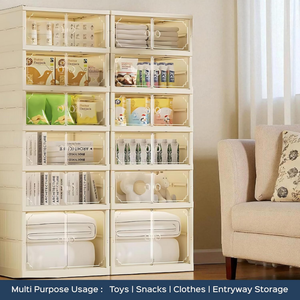 Foldable Double Door Shoe Organizer 6 Layers