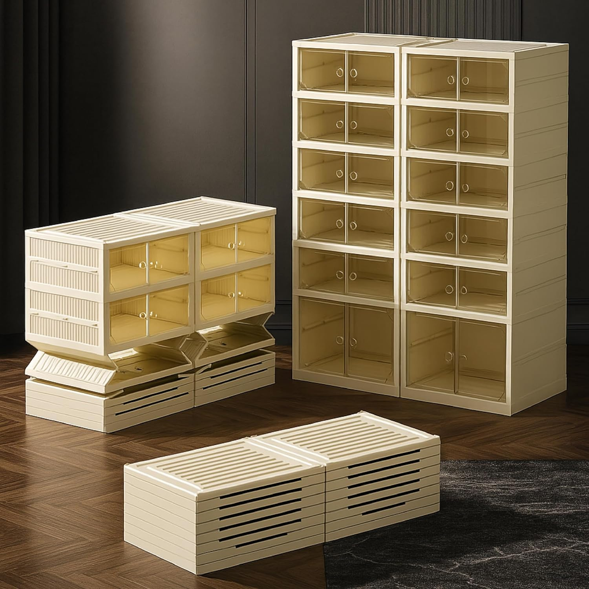 Foldable Double Door Shoe Organizer 6 Layers