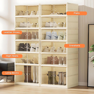 Foldable Double Door Shoe Organizer 6 Layers