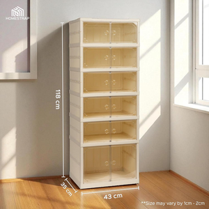 Foldable Double Door Shoe Organizer 6 Layers