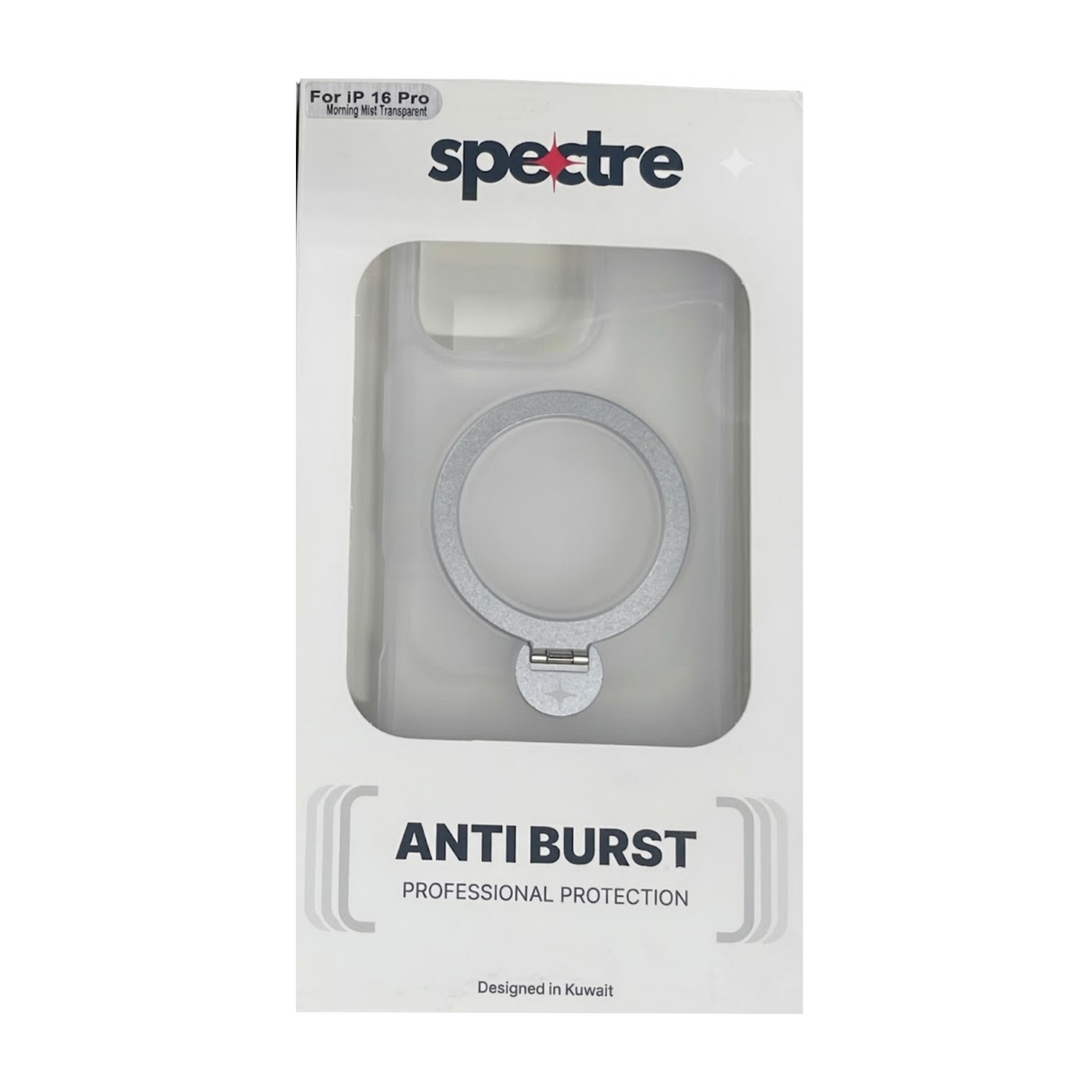 Spectre Cover iPhone 16 Pro With Kick Stand - Mist Trasnparen