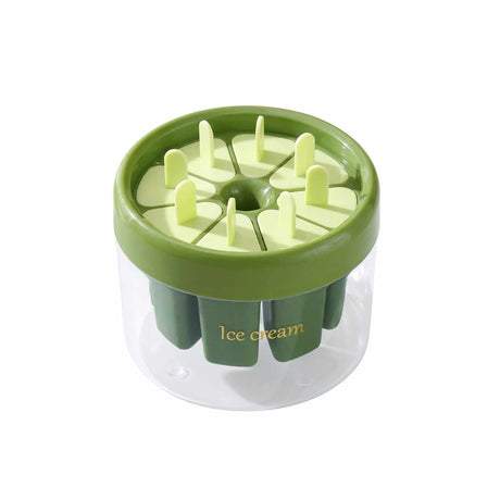 Ice Cream Stick Mold Replacement 8 Grid Non-Stick Washable Household Kitchen Mould Molding Tool Accessories - Orange and Green