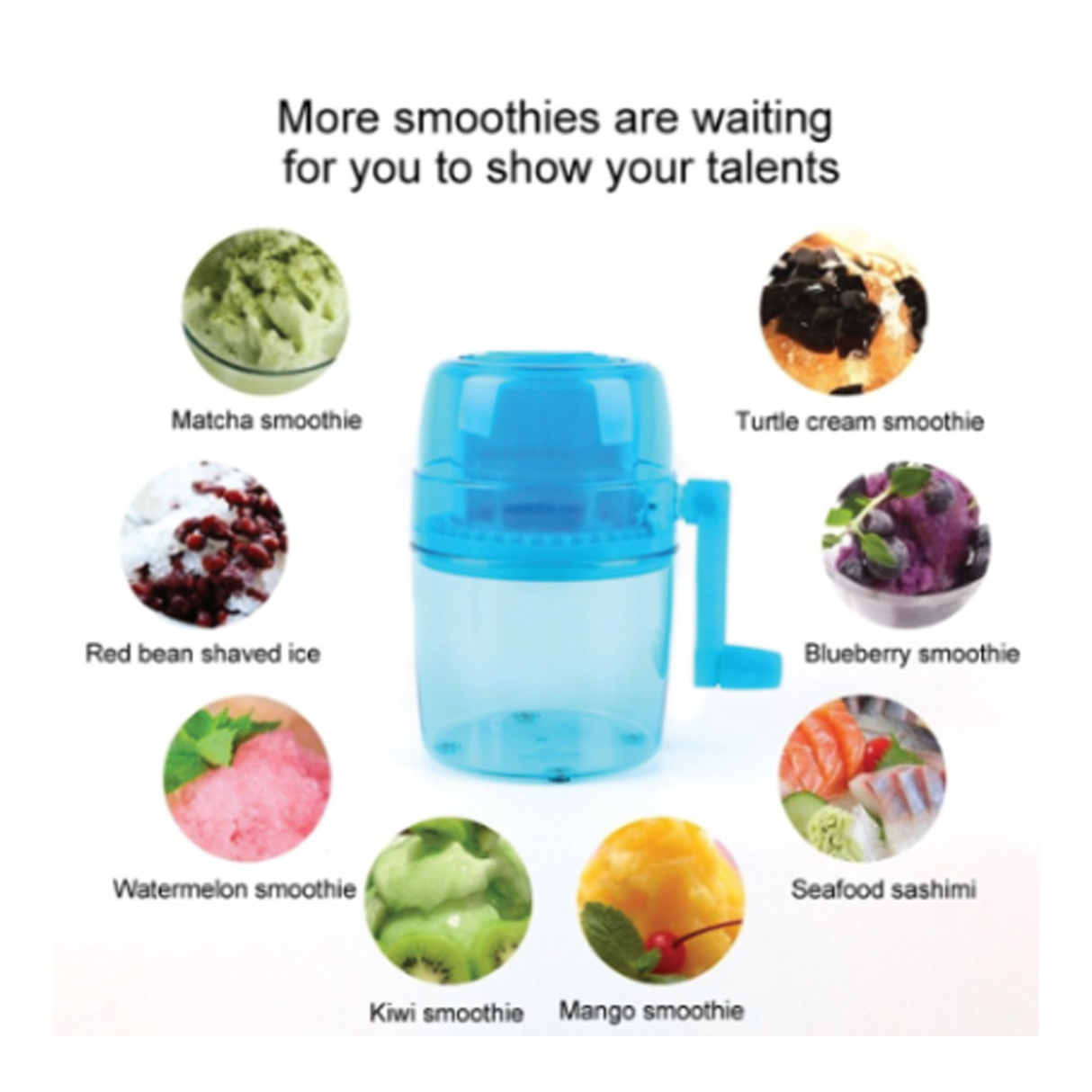 Mini Portable Manual Ice Shaver & Crusher - 1.1 Litre