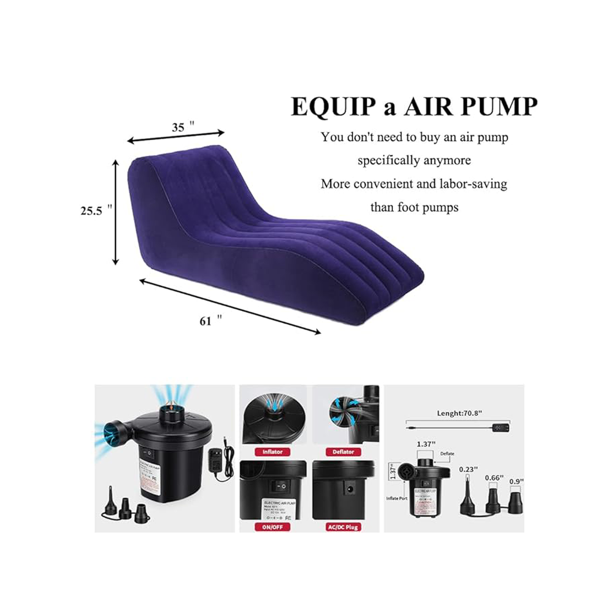 كرسي استرخاء قابل للنفخ بالهواء