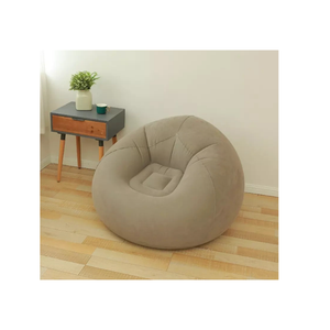 Inflatable Lounge Chair With Deep Cushioned Seat and Supportive Backrest Design 110 x 110 x 85 cm - Grey