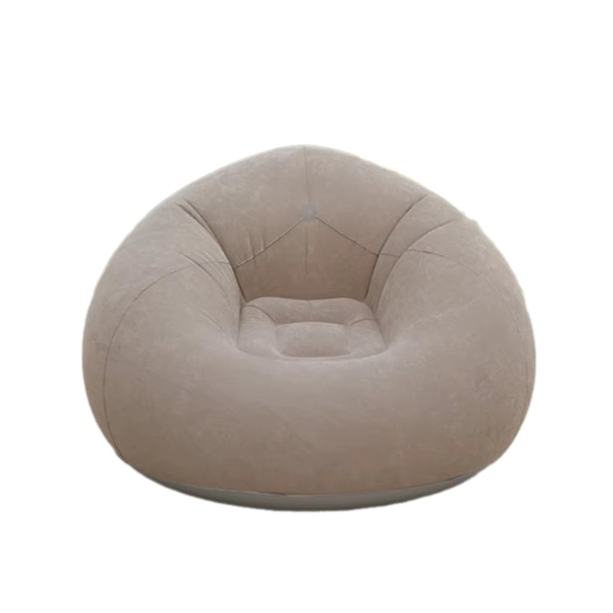 Inflatable Lounge Chair With Deep Cushioned Seat and Supportive Backrest Design 110 x 110 x 85 cm - Grey