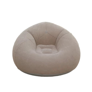 Inflatable Lounge Chair With Deep Cushioned Seat and Supportive Backrest Design 110 x 110 x 85 cm - Grey