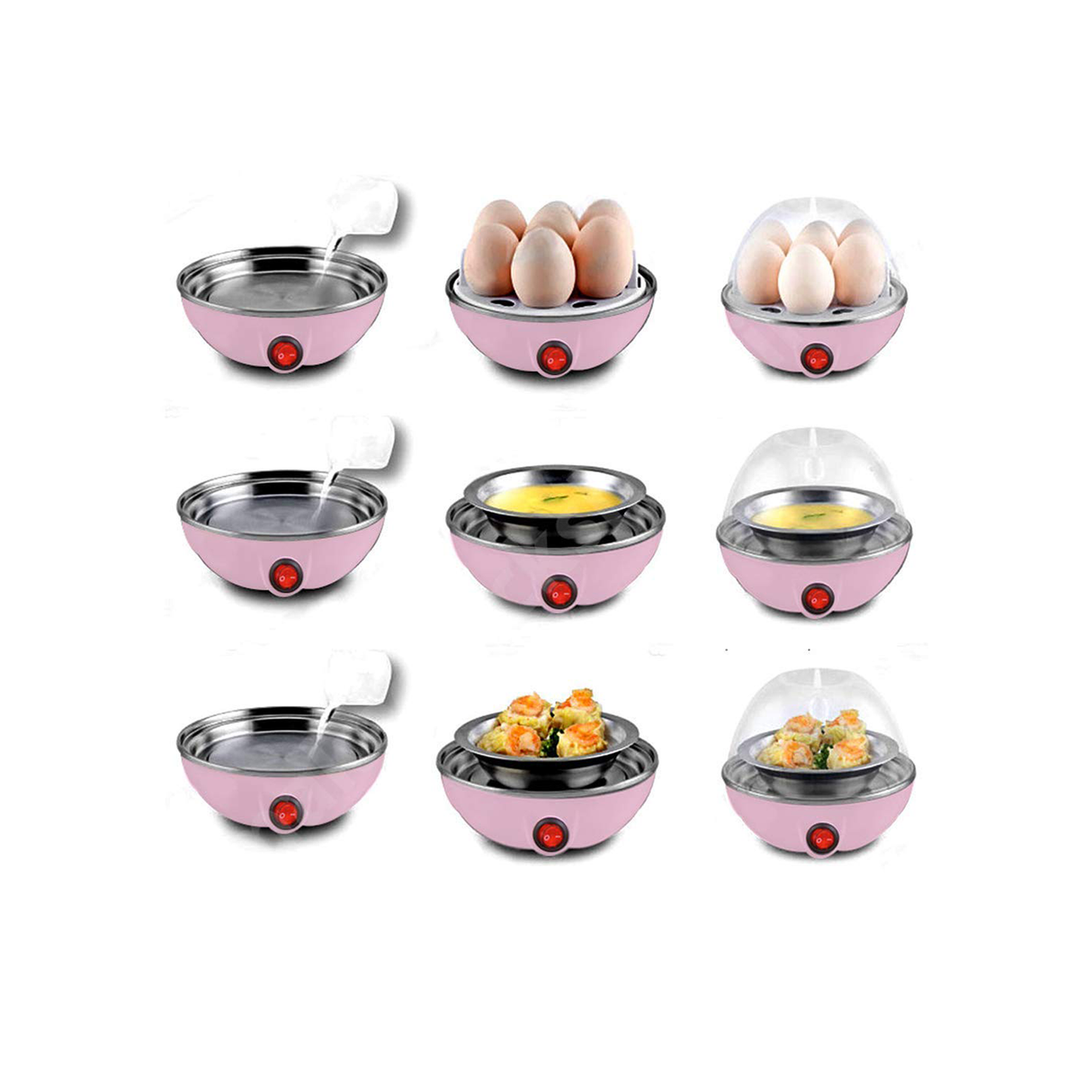 Instant Electric Egg Steamer & Boiler With 7 Slot Capacity - Assorted Colors