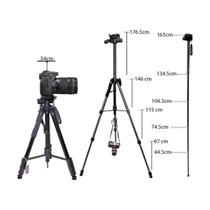 Jmary KP-2264 Professional Aluminium Tripod Monopod for All DSLR Cameras - Black - ASIS