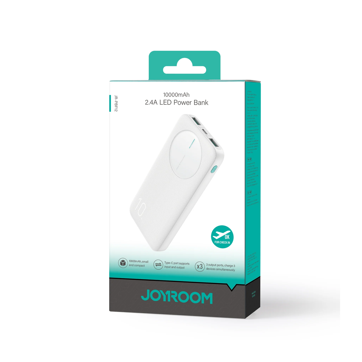 Joyroom Jr-Pbf12 2.4a LED Power Bank 22.5W 10000mAh - White