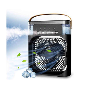 Mini USB Cooling Fan With 7 Colors LED - Black - Zayoom