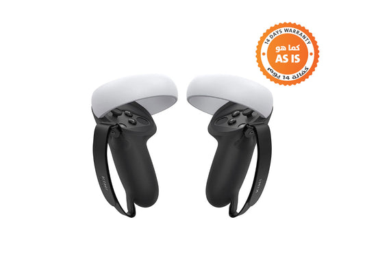 KIWI Design Silicone Grip Cover For Meta Oculus Quest 2 Accessories Protector With Knuckle Straps - Black & White ( AS-IS)