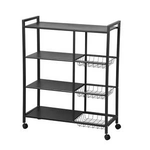 منظم رف للمطبخ مزوّد بعجلات و مقاوم للماء والصدأ