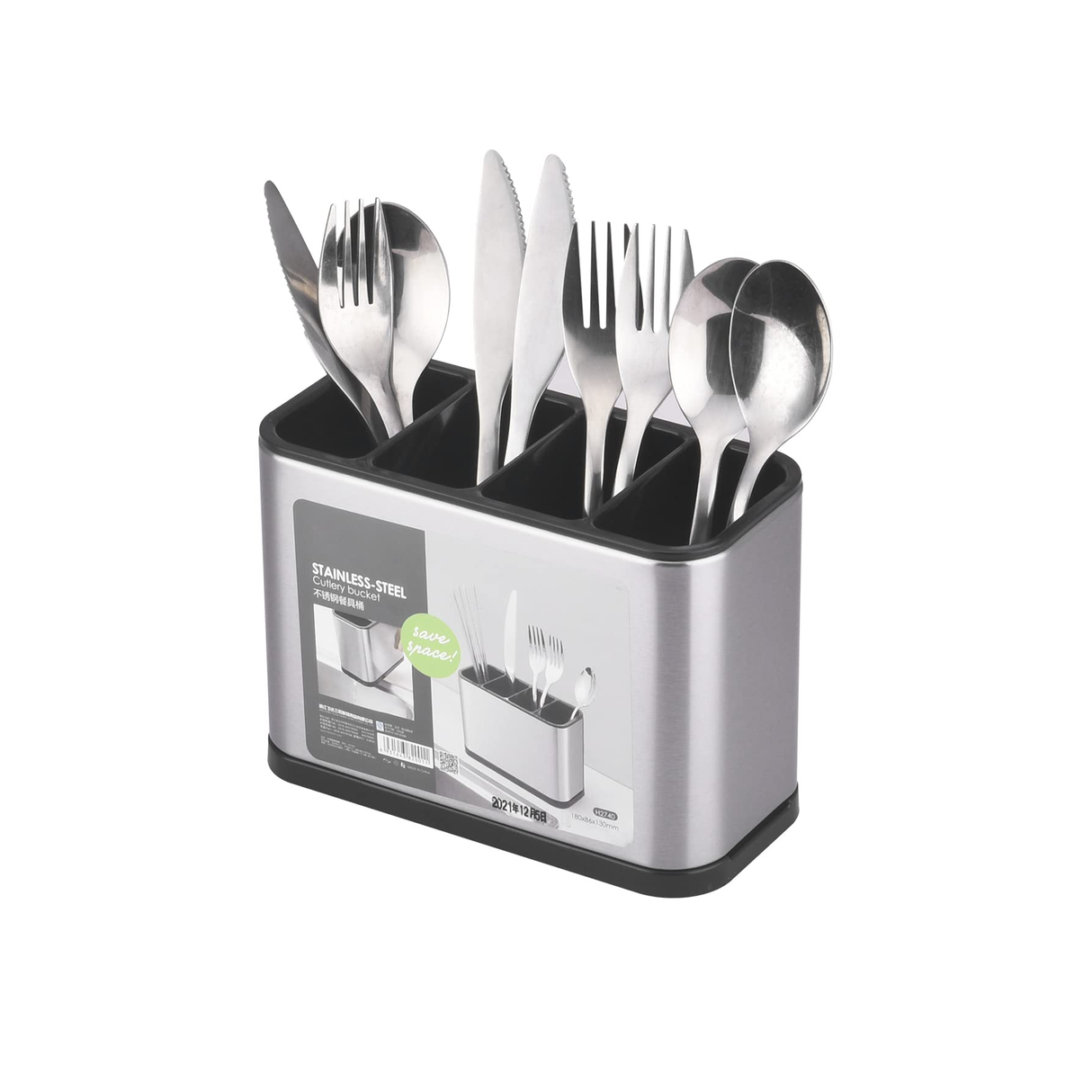 Stainless-Steel Cutlery Bucket