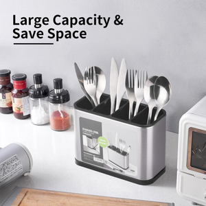 Stainless-Steel Cutlery Bucket