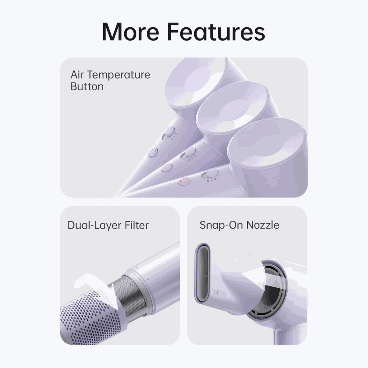 Laifen SE Lite High-speed Hair dryer 1400W - Purple - Zayoom