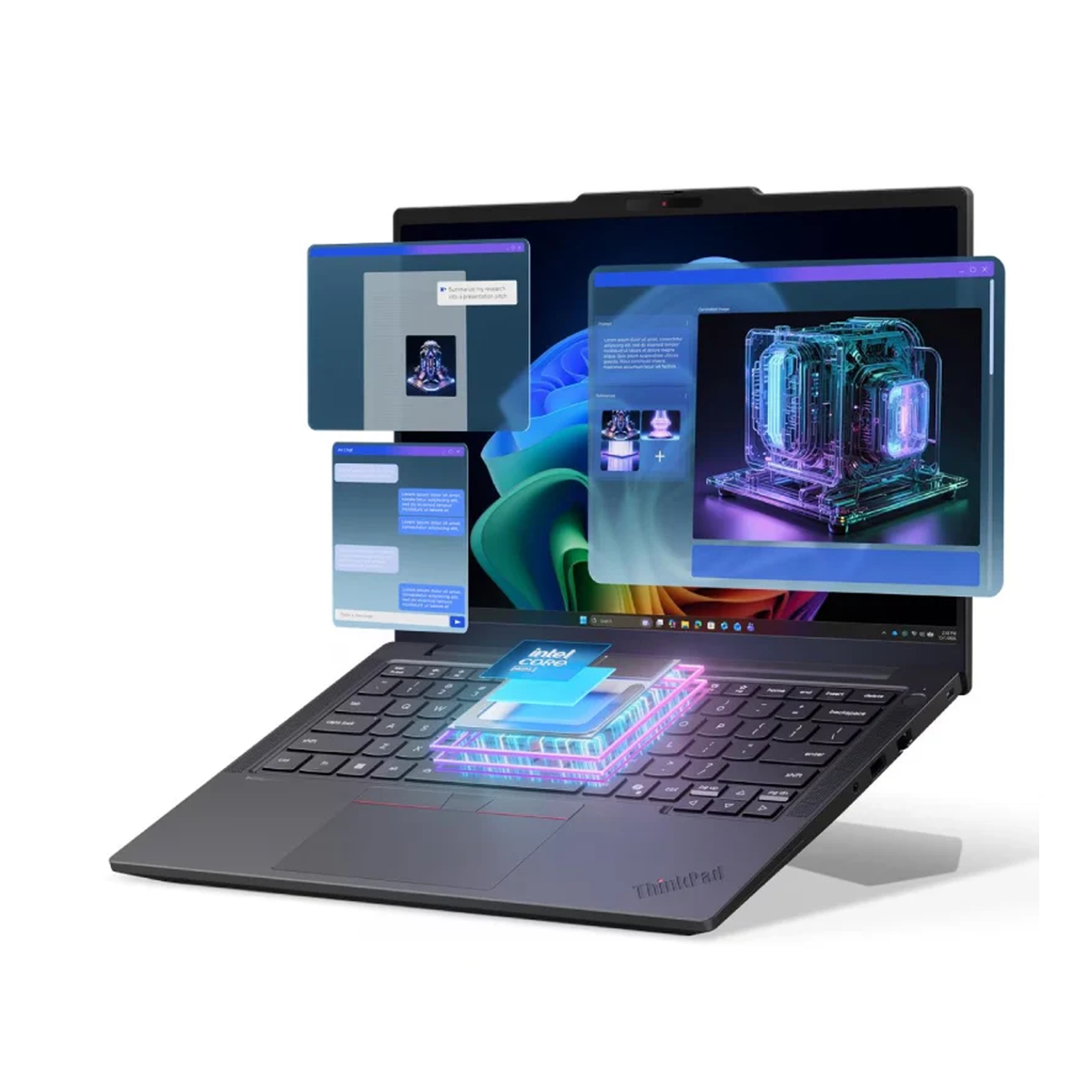 لينوفو لابتوب ThinkPad T14 الجيل السابع - كمبيوتر Copilot+ - شاشة 14.0 بوصة WUXGA - الترا 7 355 - ذاكرة 16 جيجابايت - سعة تخزين 512 جيجابايت (SSD NVMe M.2) - حتى 49 TOPS - عربي/إنجليزي - أسود