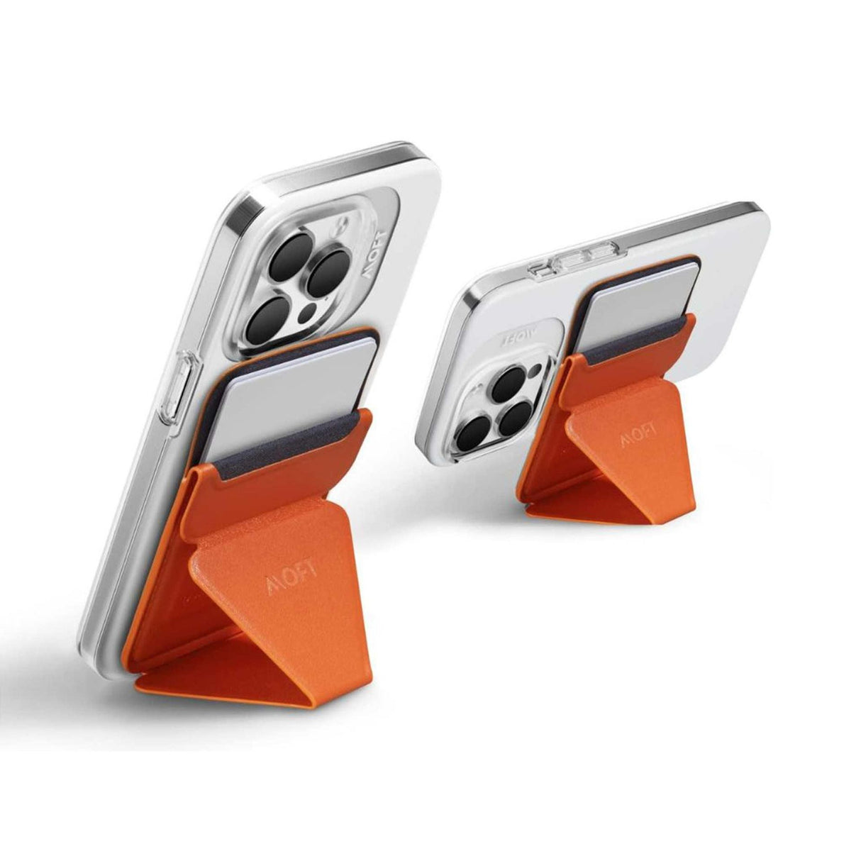 MOFT Snap-On iPhone Stand & Wallet - Orange - Zayoom