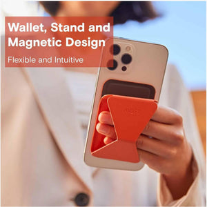 MOFT Snap-On iPhone Stand & Wallet - Orange - Zayoom
