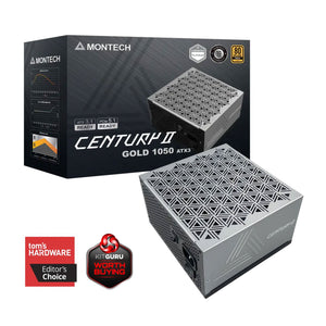 Montech Century II 1050W 80 Plus Gold PCIe 5.1 ATX 3.1 Fully Modular Gaming Power Supply - Silver