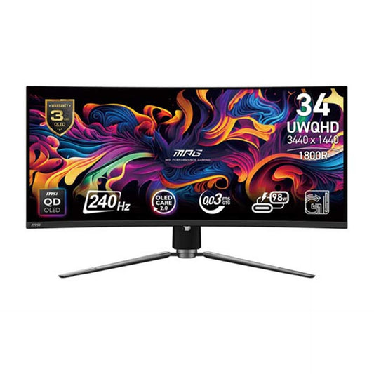 MSI MPG 341CQPX - 34 Inch - UWQHD - 240Hz - 0.03Ms - HDMI 2.1- QD-OLED - Gaming Monitor - Black