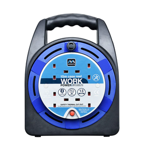 ماستربلج بكرة تمديد بقدرة 13 أمبير بطول 15 متر  - 4 منافذ - أزرق