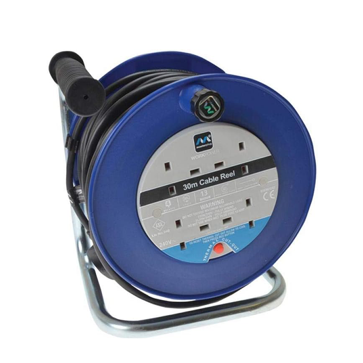 Masterplug 30m Round Reel - Blue