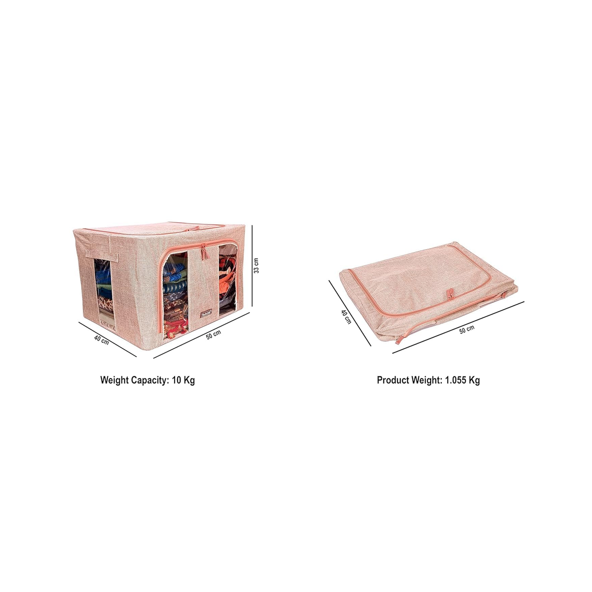 Foldable Clothes Storage Box - 60L (50×40×33 cm)