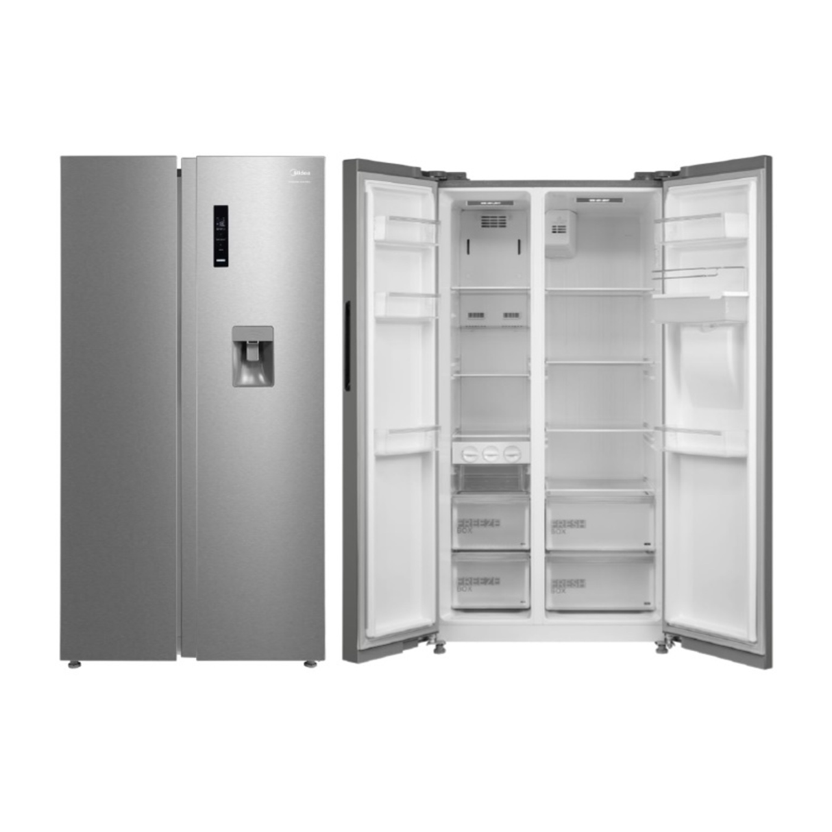 Midea Side by Side Refrigerator 513 Liters 18.12 CFT - Stainless Steel