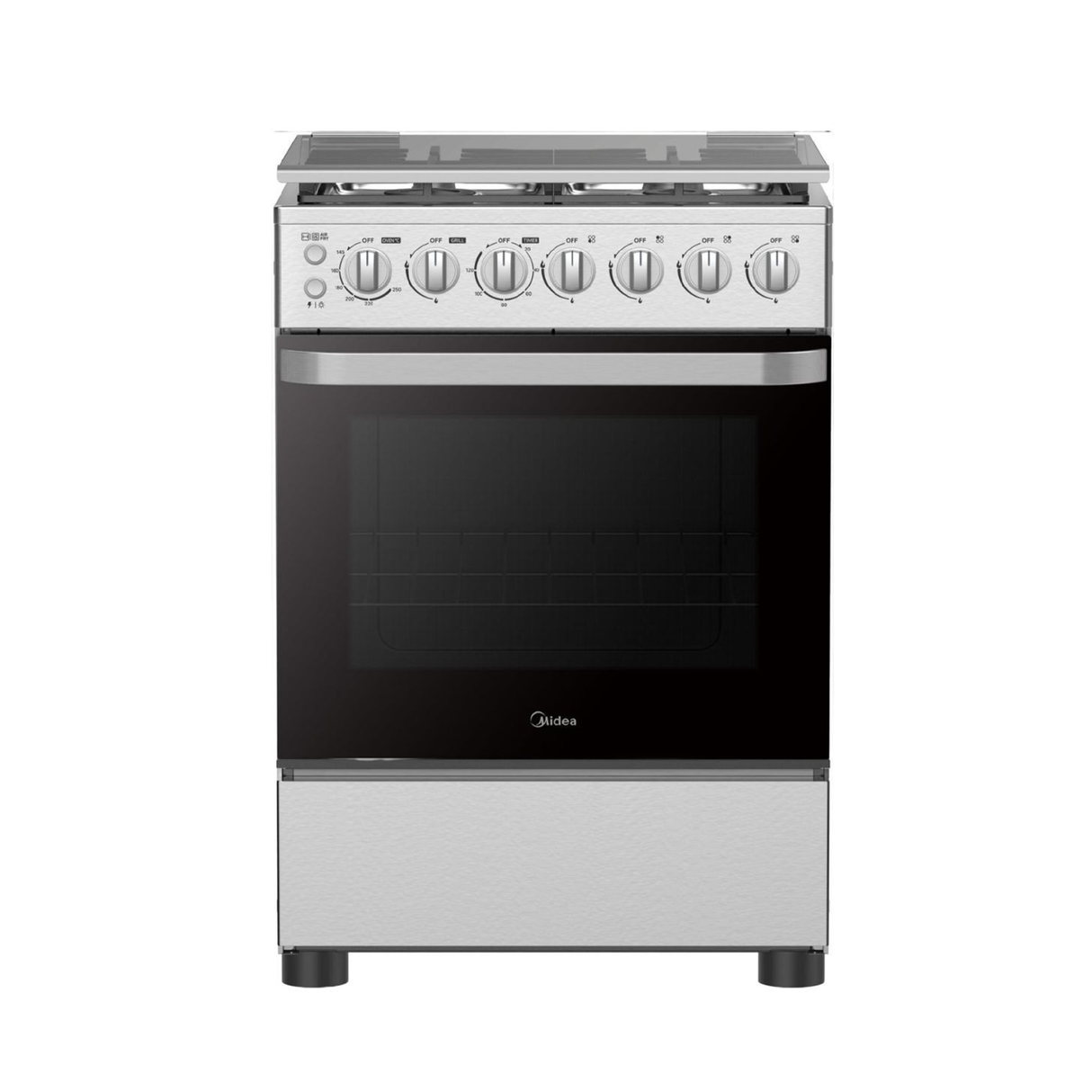 Midea Gas Cooker 60x60 cm 4 Burners - Silver