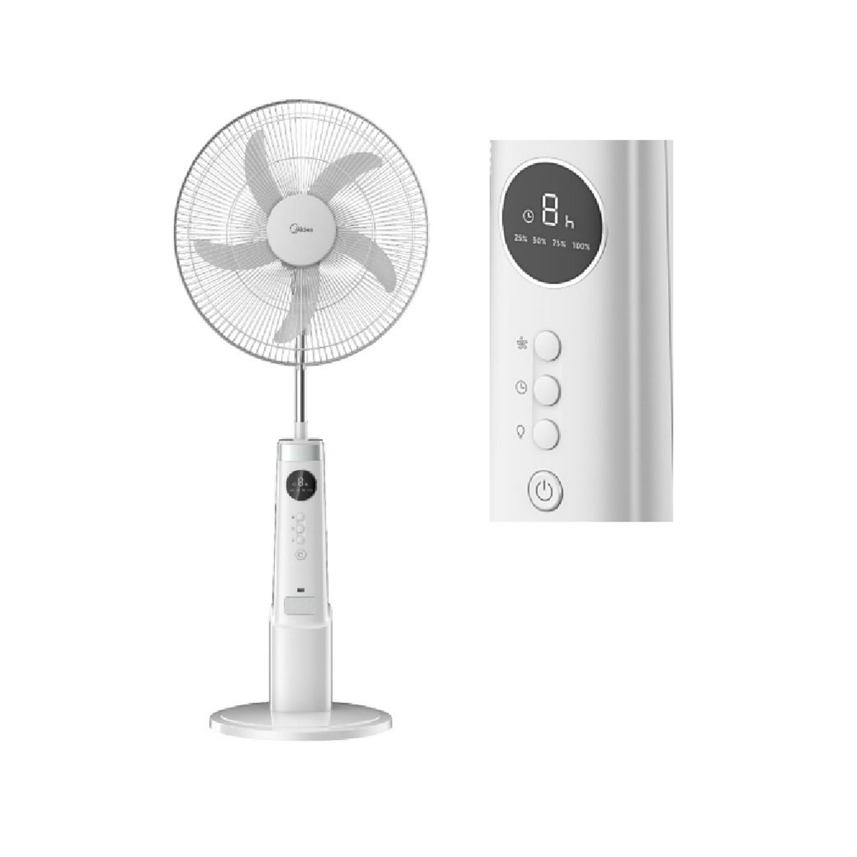 Midea Rechargeable Stand Fan 18 Inch - 25W - White