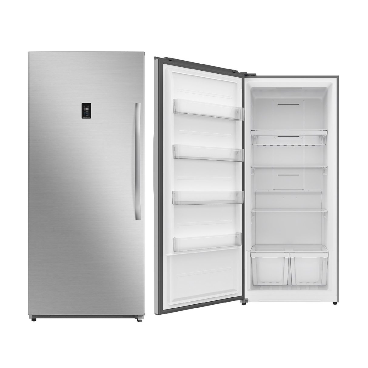 Midea Upright Freezer Refrigerator 595 Liters 21 CFT - Bru Steel