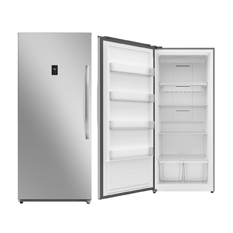 Midea Upright Freezer Refrigerator 595 Liters 21 CFT - Bru Steel