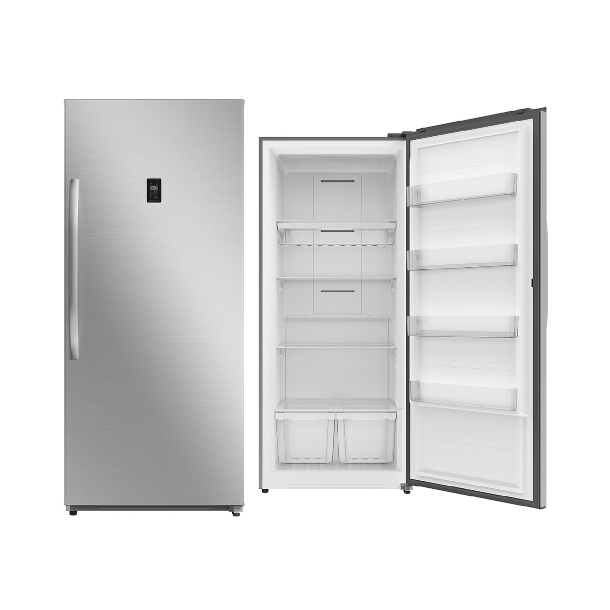 Midea Upright Freezer Refrigerator 595 Liters 21 CFT - Bru Steel