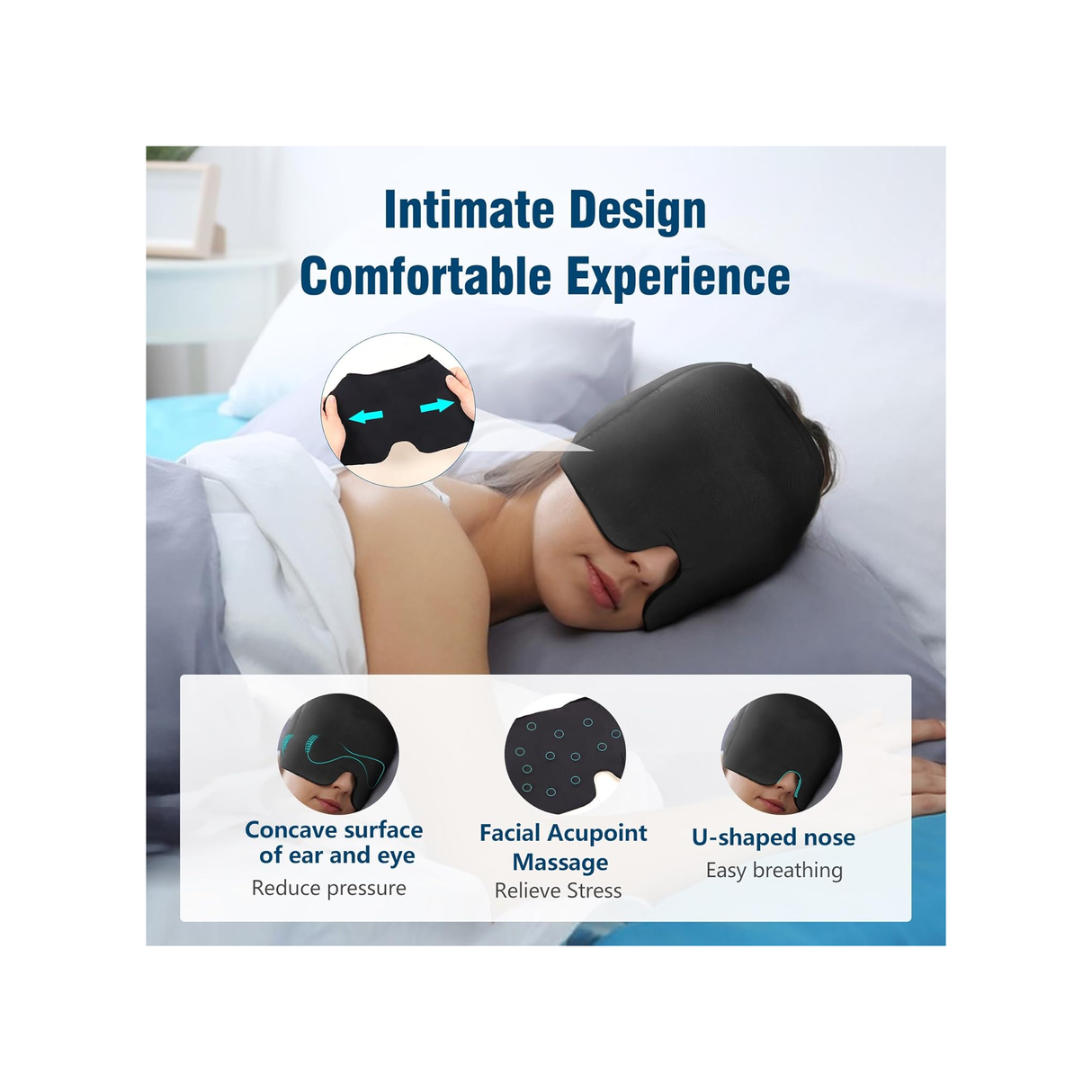 Migraine Relief Cap, Odorless Headache Relief Hat With Hot and Cold Therapy