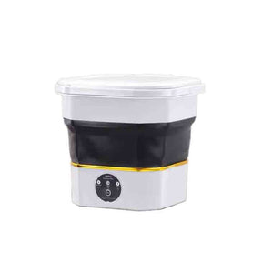 غسالة صغيرة قابلة للطي بتصميم مدمج للاستخدام المنزلي والخارجي - سعة 6.6 لتر - أسود