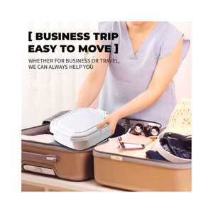 غسالة صغيرة قابلة للطي بتصميم مدمج للاستخدام المنزلي والخارجي - سعة 6.6 لتر - أسود