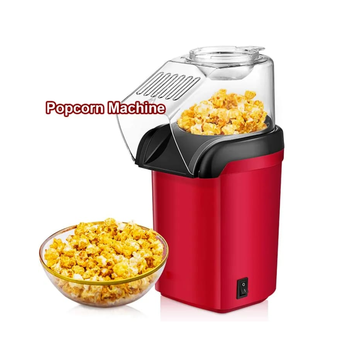 Mini Electric Popcorn Maker Machine Red/Black