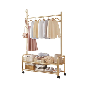 حامل ملابس عصري ومنظم علاقات مع تخزين متعدد الاستخدامات وخطّافات