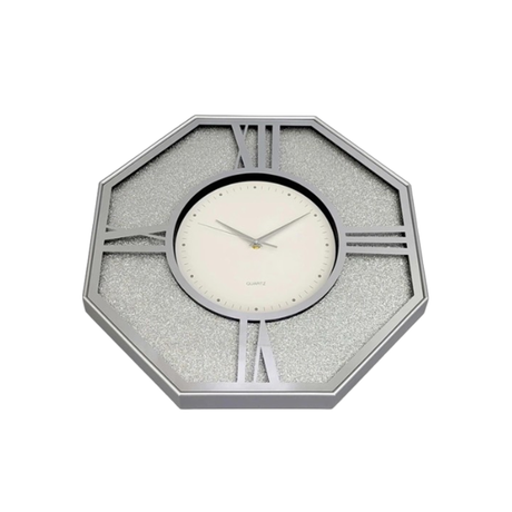 Modern Mirror Wall Clock With Glitter – 50 cm