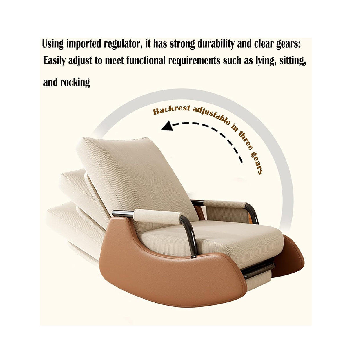 Modern Rocking Chair With Footstool - Glider Chair With Folding Foot Pad