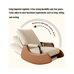 Modern Rocking Chair With Footstool - Glider Chair With Folding Foot Pad