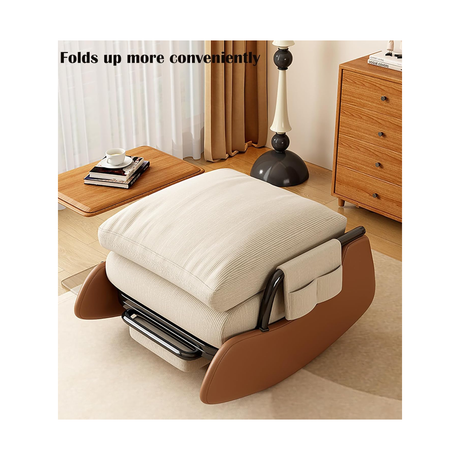Modern Rocking Chair With Footstool - Glider Chair With Folding Foot Pad