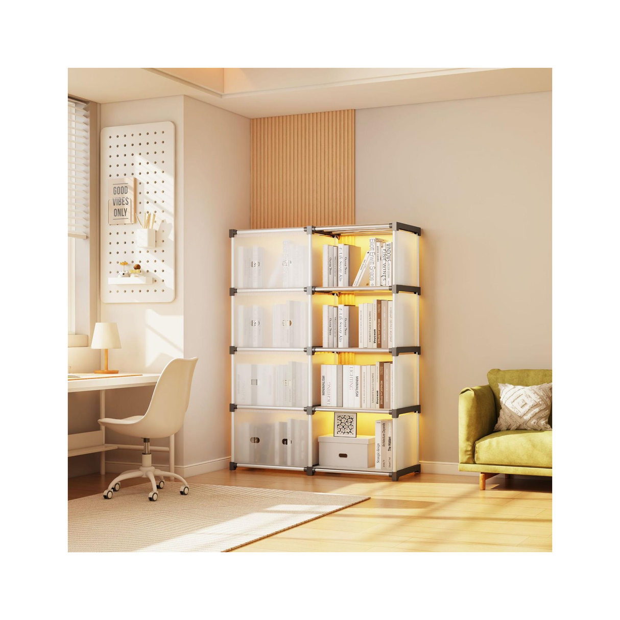 Modular Organizer Cabinet With 8 Removable Compartments & Metal Frame