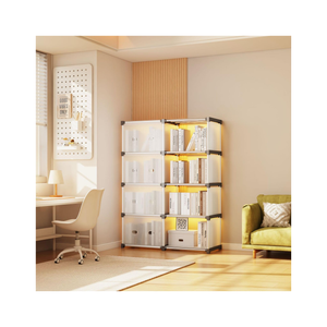 Modular Organizer Cabinet With 8 Removable Compartments & Metal Frame