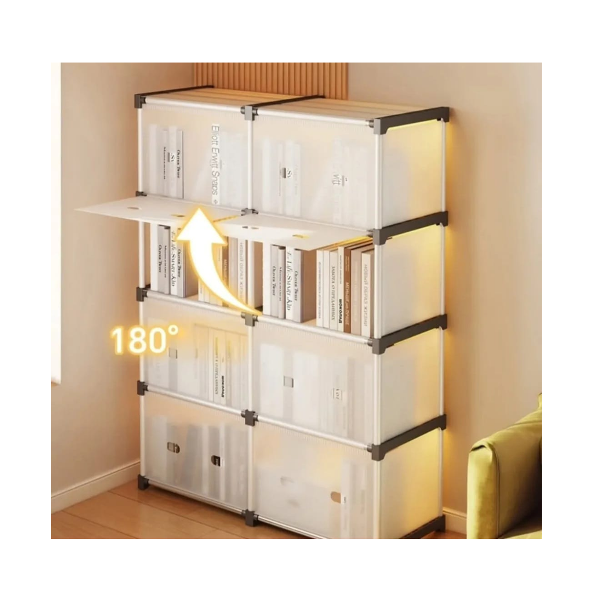 Modular Organizer Cabinet With 8 Removable Compartments & Metal Frame