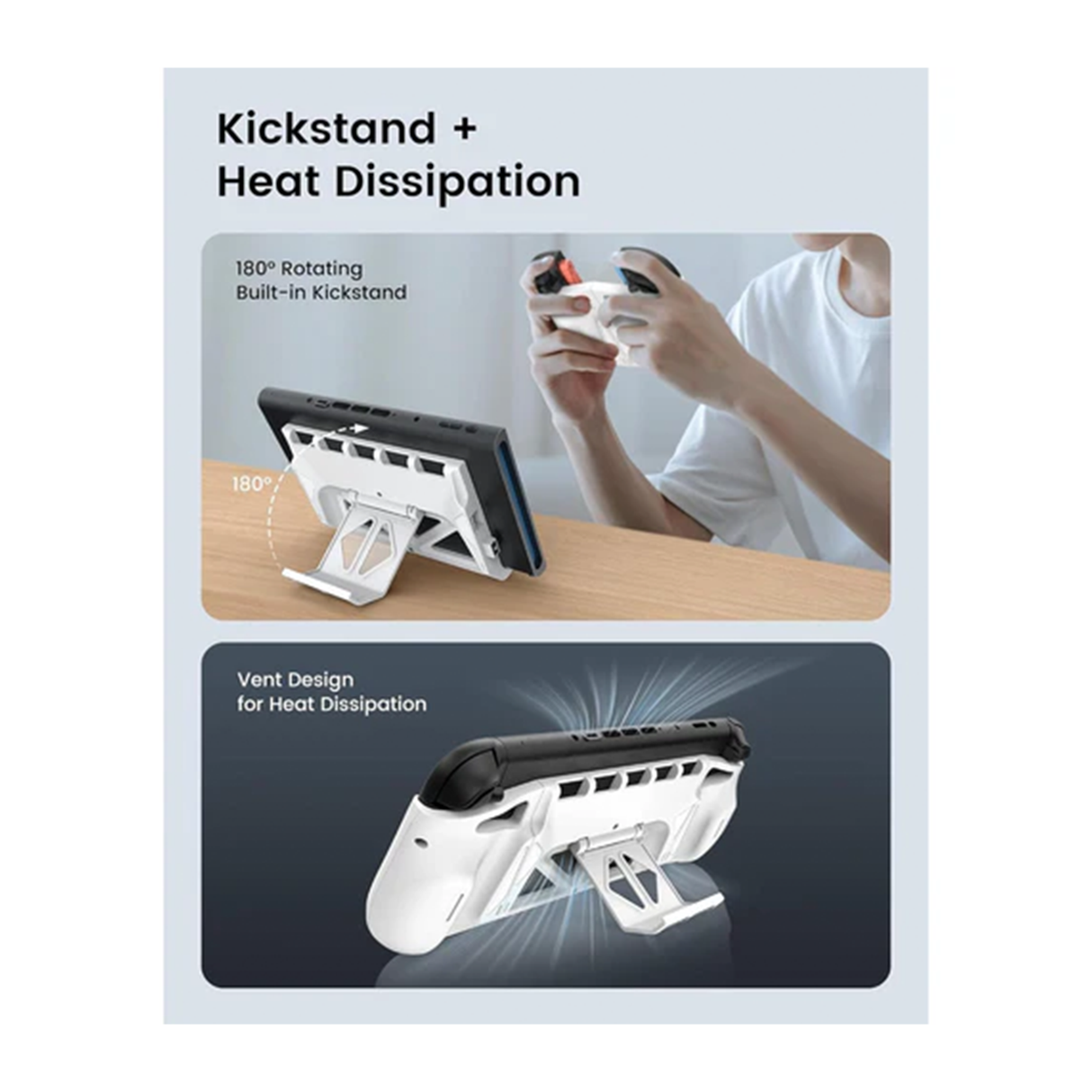 Transnovo Multi-Function Detachable Grip Protective Case for Nintendo Switch